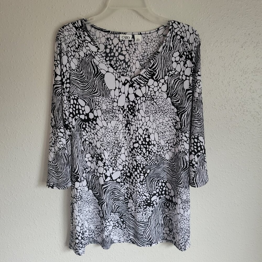 Cato Black and White Women's Tunic
